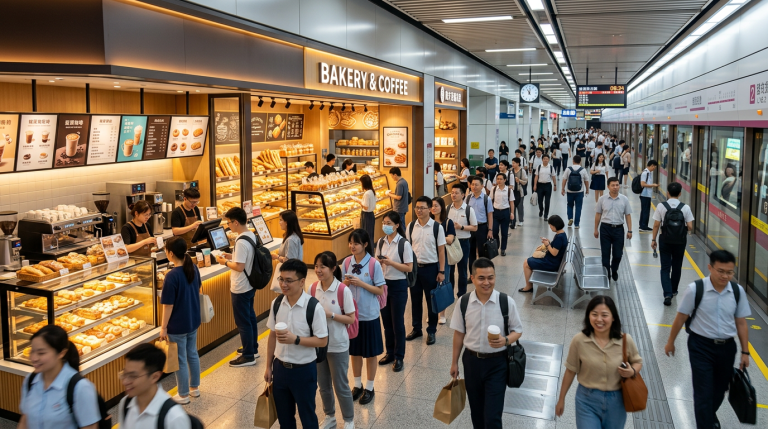 🚇☕ 중국 지하철역이 ‘상가 지하 1층’으로 변신, 커피 한 잔의 유통 혁명